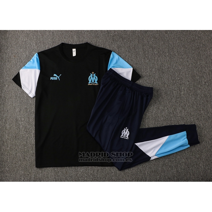 Chandal del Olympique Marsella Manga Corta 2021-2022 Negro
